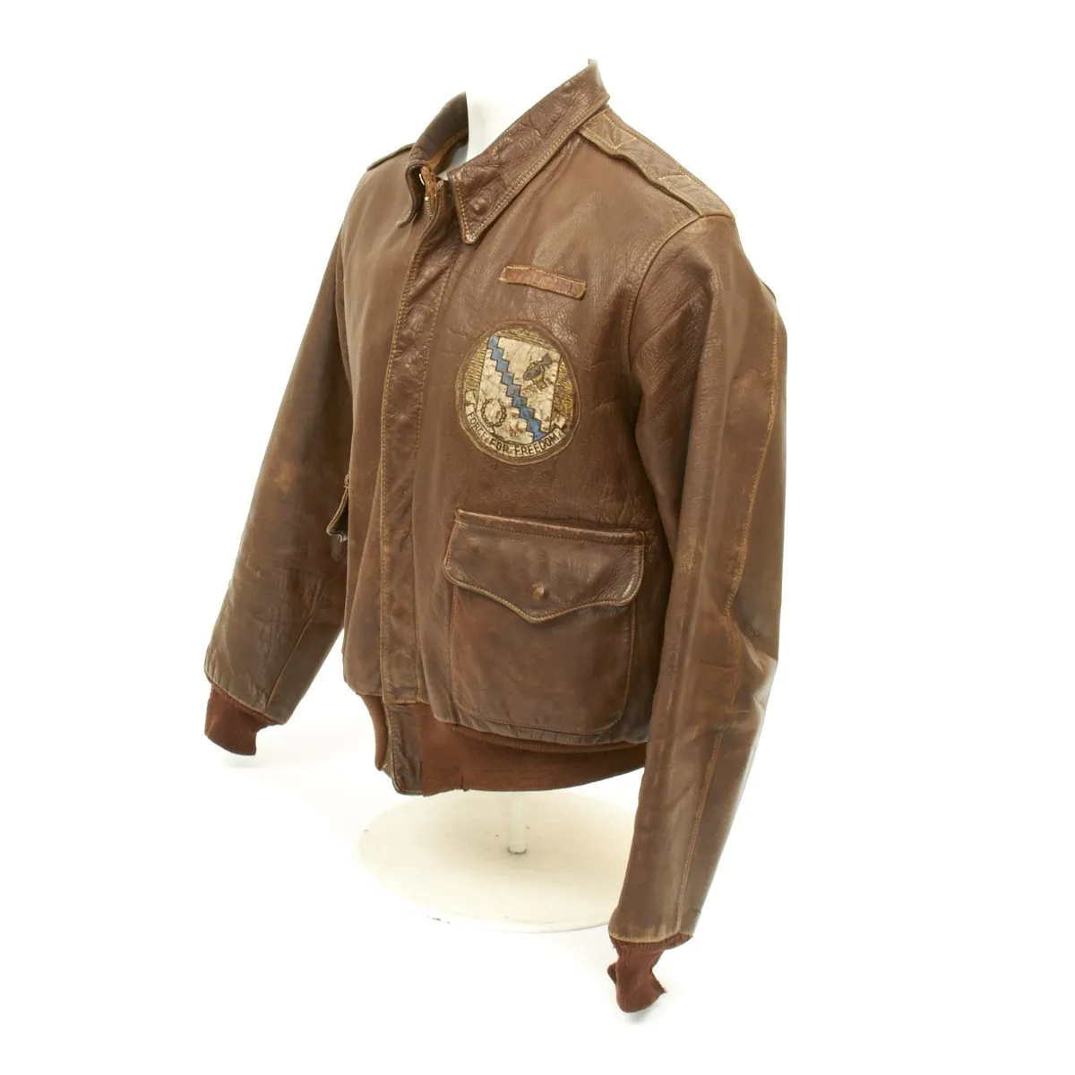 Original U.S. WWII Named Navigator 98th Bomb Group A-2 Flight Jacket featured in Silver Wings & Leather Jackets