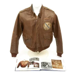 Original U.S. WWII Named Navigator 98th Bomb Group A-2 Flight Jacket featured in Silver Wings & Leather Jackets