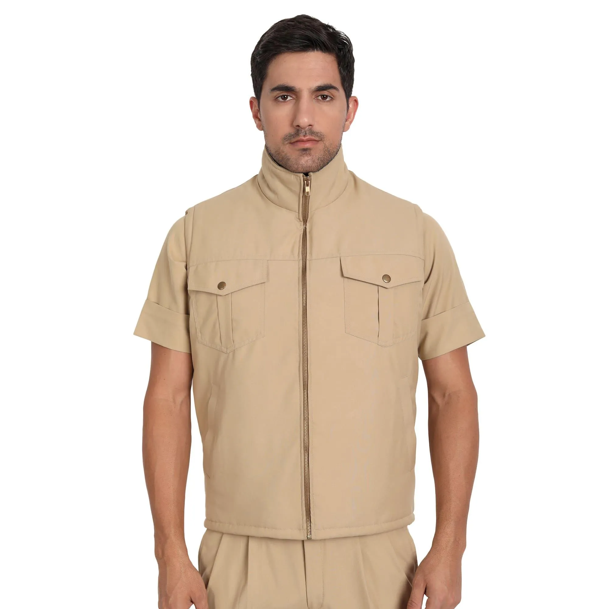 Police Jacket Sleeveless - Khaki