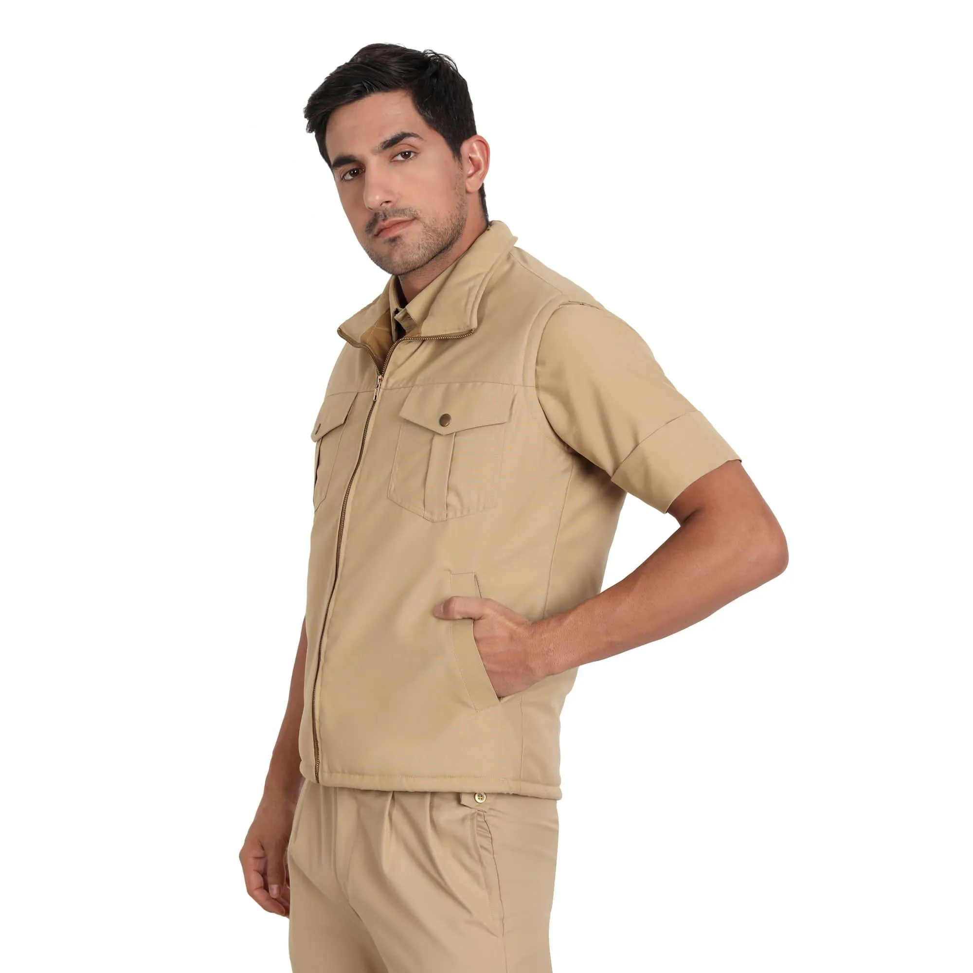 Police Jacket Sleeveless - Khaki