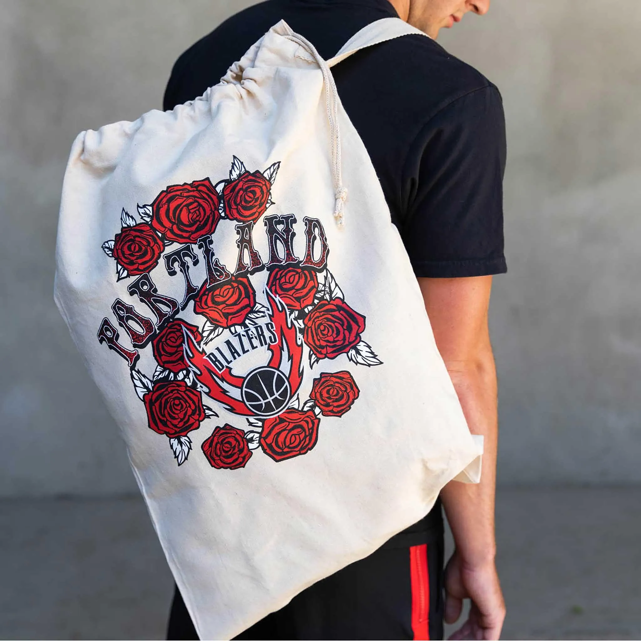 Portland Trail Blazers Mitchell & Ness Canvas Energy Psychedelic Tote Bag