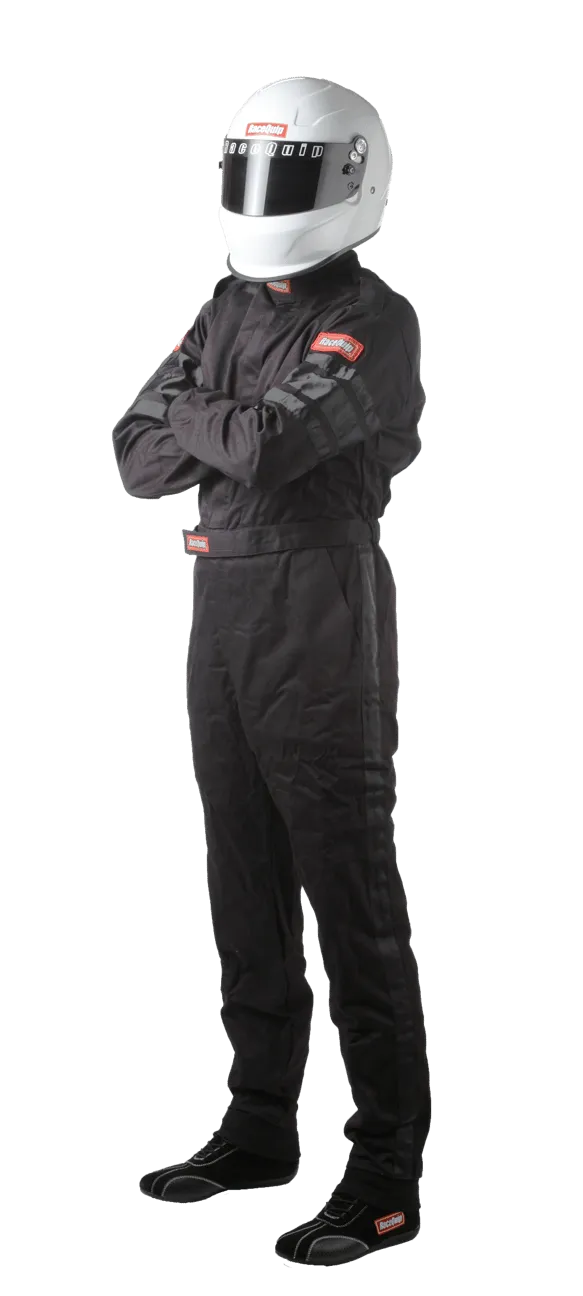 RaceQuip One Piece Single Layer Fire Suit - Black - XL - 110006