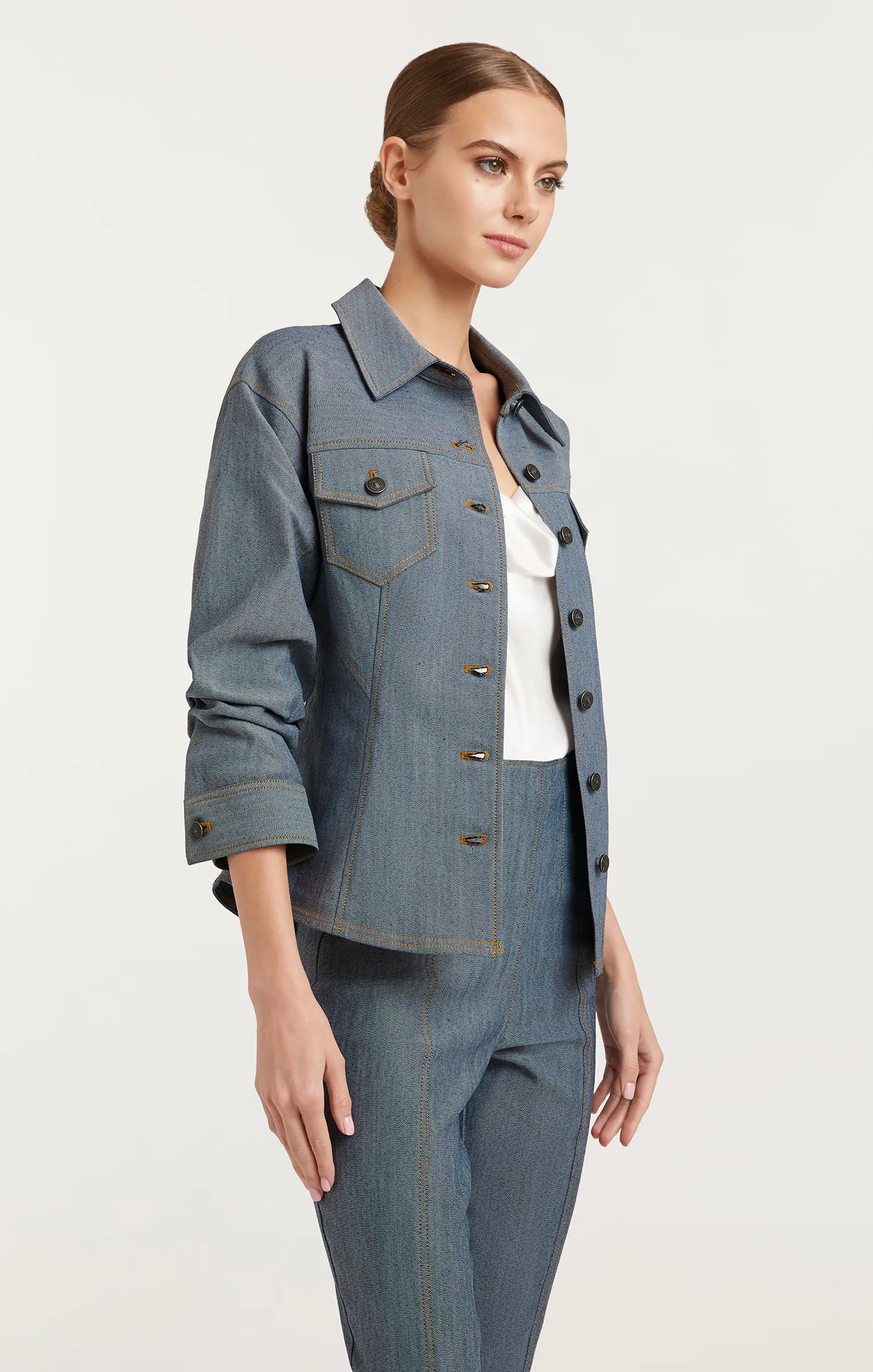 Reverse Denim Scrunched Canyon Jacket