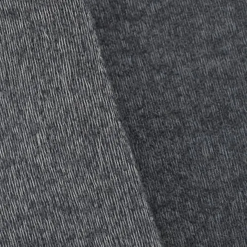 Static Black Semi-Opaque Textured Stripe Woven Jacketing Fabric