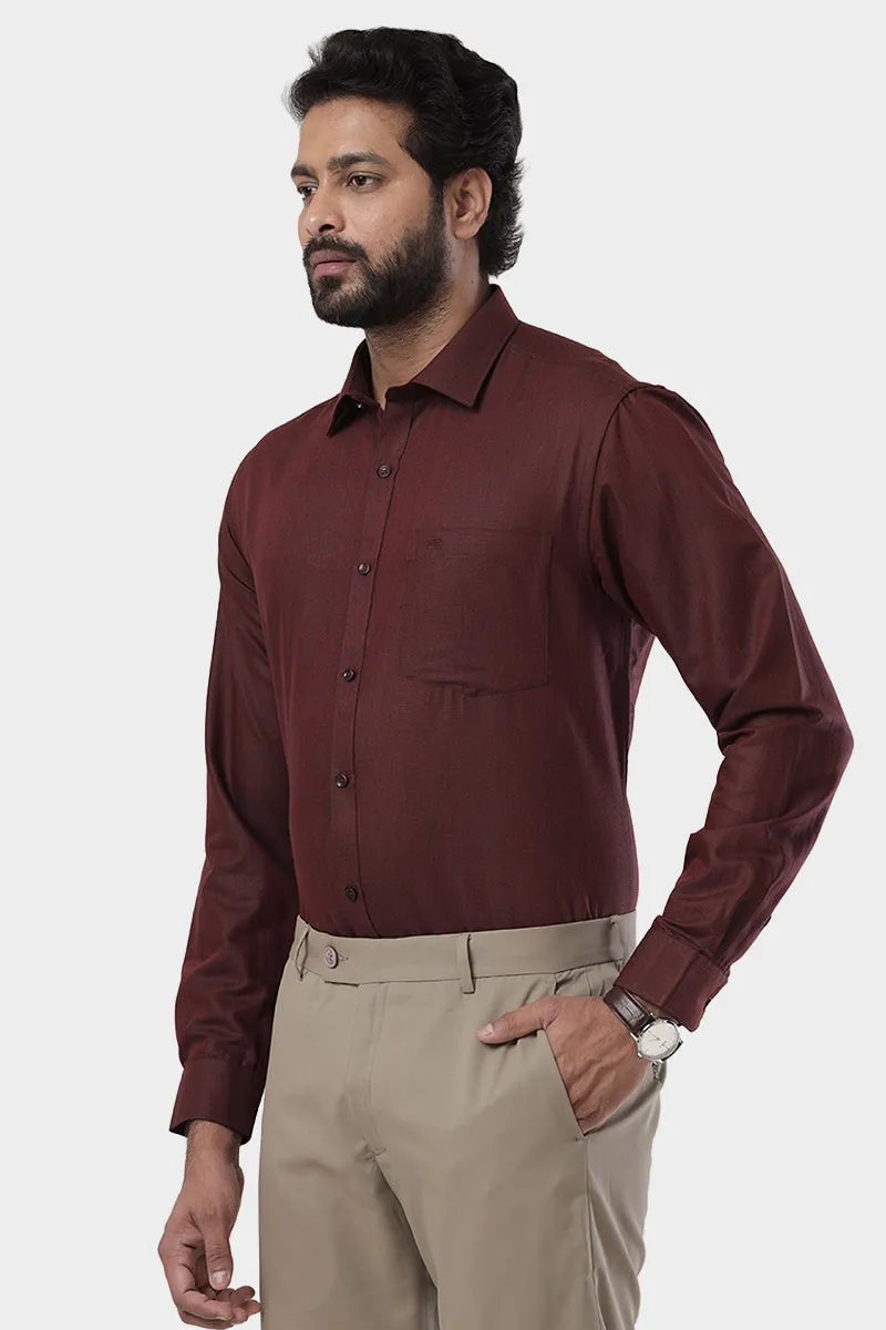 Super Soft - Blood Red Formal Shirts for Men | Ariser