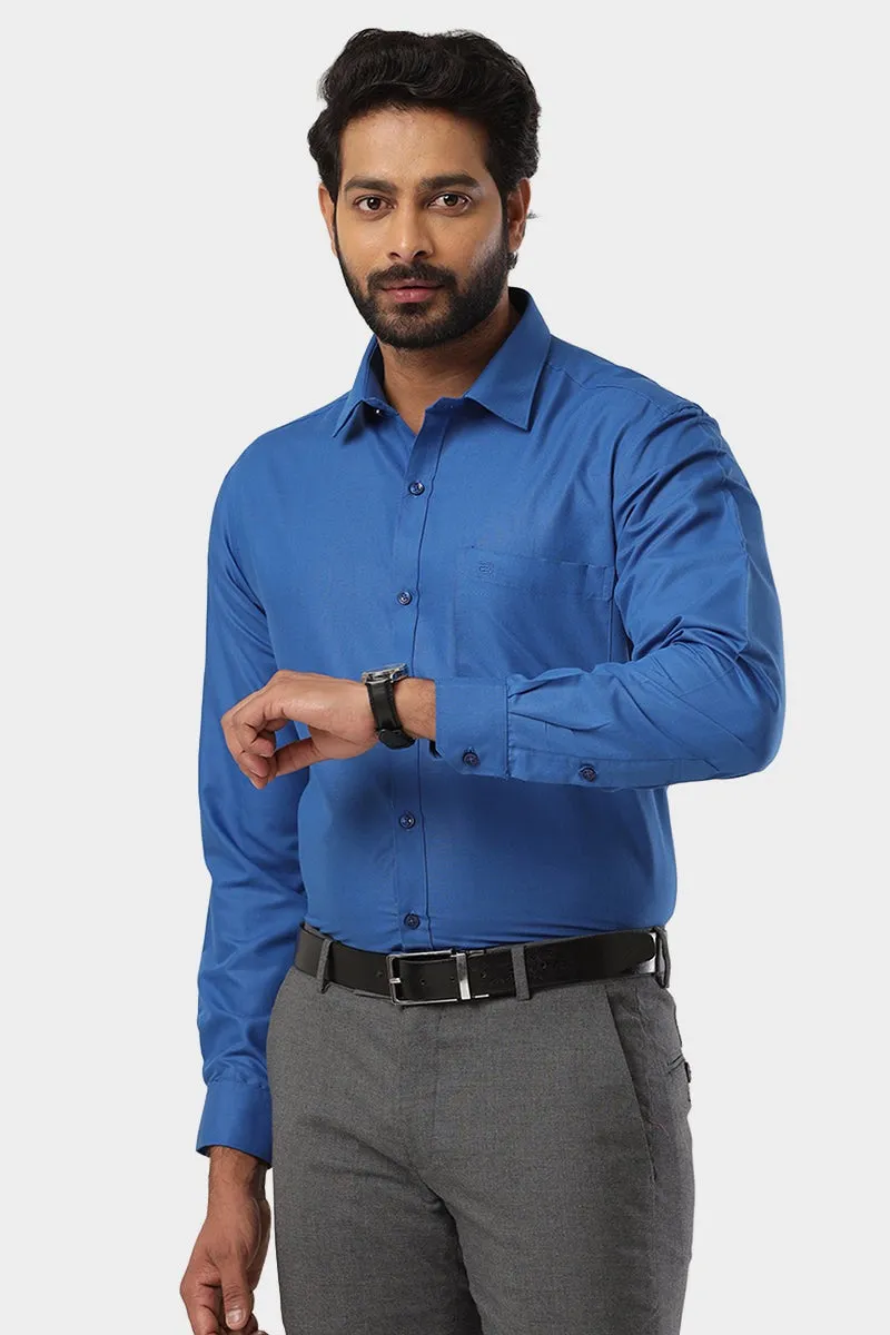 Super Soft -Pepsi Blue Formal Shirts for Men | Ariser