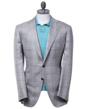 Tan and Teal Windowpane Sportcoat