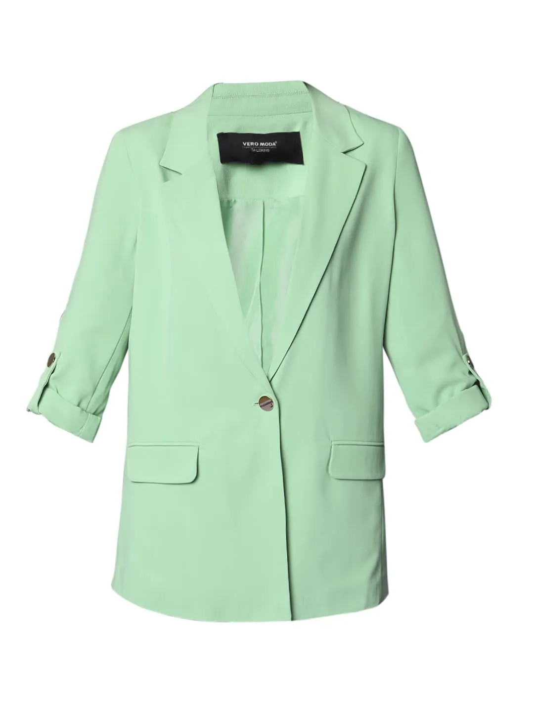 VERO MODA Women's Single-Breasted Blazer Regular 10298717-Light Grass Green_Light