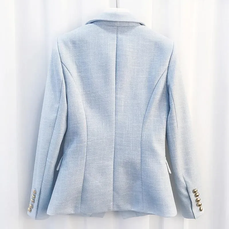 Women Blazer, Designer Blazer, Double Breast, Light Blue